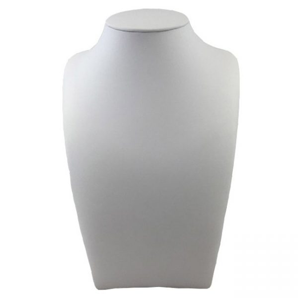 Premium Modern White Leatherette necklace Display Bust - Height 287mm
