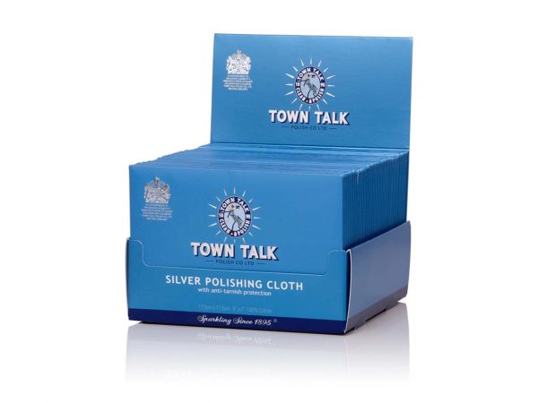 Bulk wholesale box of 50 Mr Town Talk – Original Silver Cloth 12.5 x 17.5cm. For Silver and Stainless Steel Watches