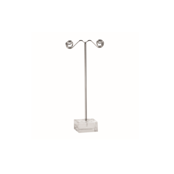 Single LARGE Earring Display Stand - Clear Acrylic Square Base. Height 130mm