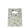 Pack of 100 Small White Plastic Bags With Gold Stars and Die Cut Handle. Dim 150(w) x 200mm(h). Not Single use!!