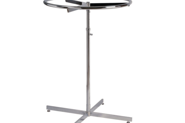 Round Clothes Rack  on Glides. Dimensions 840mm Diameter and 1063-1519mm Adjustable Height
