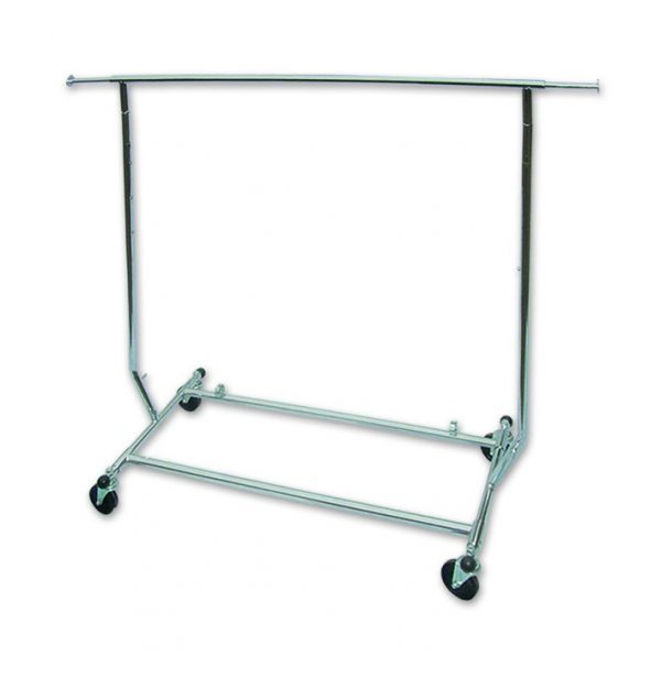Collapsible Clothes Rack Single Rail. Dim - 1276-1890 W x 1319-1700H x 560mmD