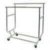 Collapsible Clothes Rack Double Rail. Dim - 1276-1884mm W x 1383-1637mm H x 605mm D