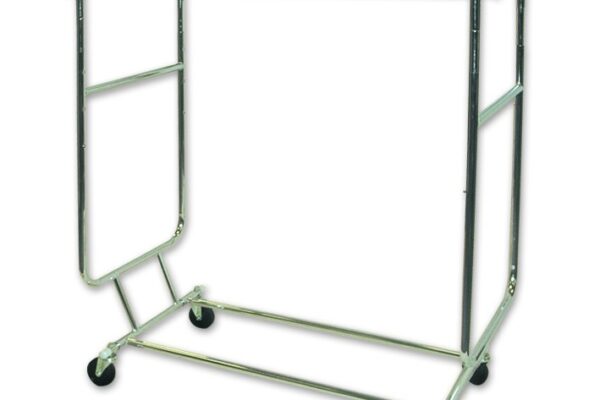 Collapsible Clothes Rack Double Rail. Dim - 1276-1884mm W x 1383-1637mm H x 605mm D