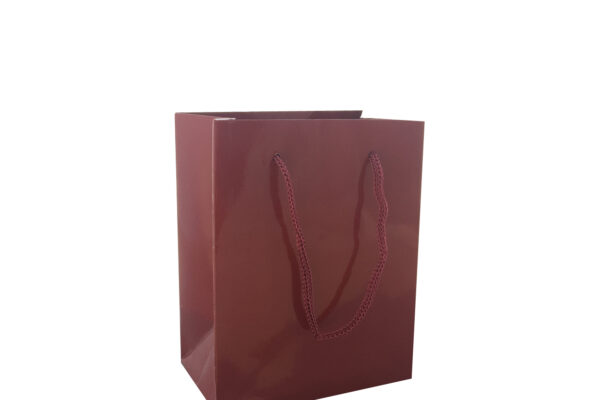 X48 Small Burgundy Paper Bags Dimensions 110mm(W) x 70mm(G) x 140mm(H).