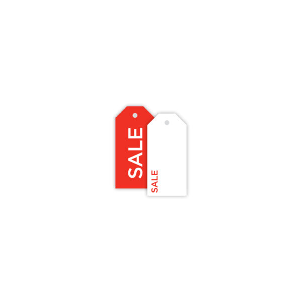 Pack of 100 Swing Ticket Sale. Dim 25(W) x 45mm (H).