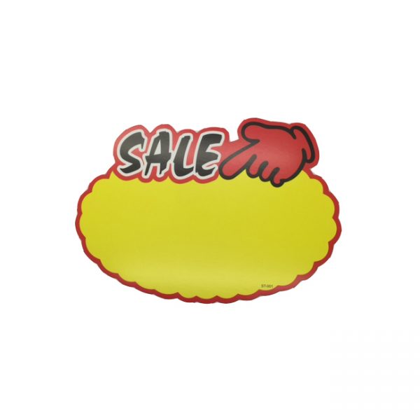 Yellow and Red Oval Sale Sign - Packet of 10