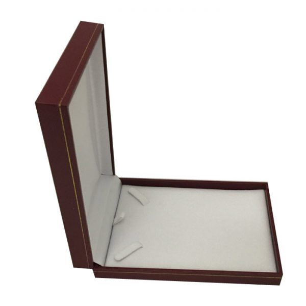 x12 Trade Box of Premium Burgundy Leatherette Necklace Set Gift Boxes. Dim 105(w) x 152(d) x 33mm(h).
