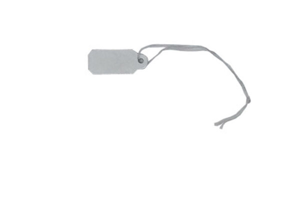 Silver Swing Tags. Pack of 100. Dimensions 16mm x 10mm.