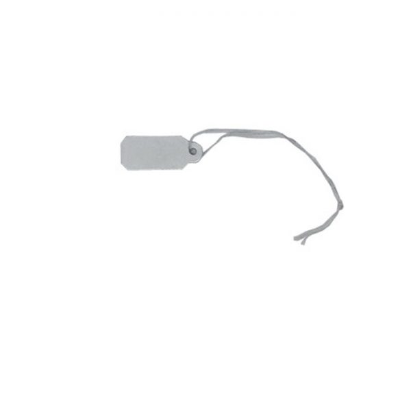 Silver Swing Tags. Pack of 100. Dimensions 16mm x 10mm.