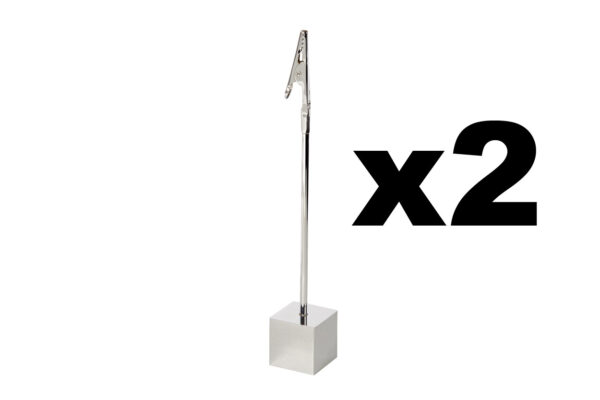 2 x Freestanding Sale Sign Holder On Heavy Base With Clip. Height 170mm.