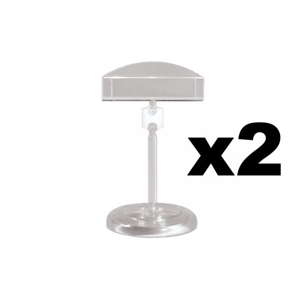 2 x Medium Acrylic Sale Sign Holder With Light Weight Acrylic Base. Height 89mm.