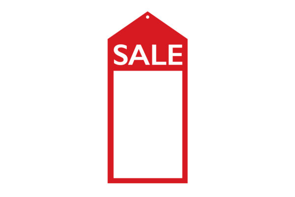 Pack of 100 Swing Ticket Sale. Dim 40(W) x 95mm(H).