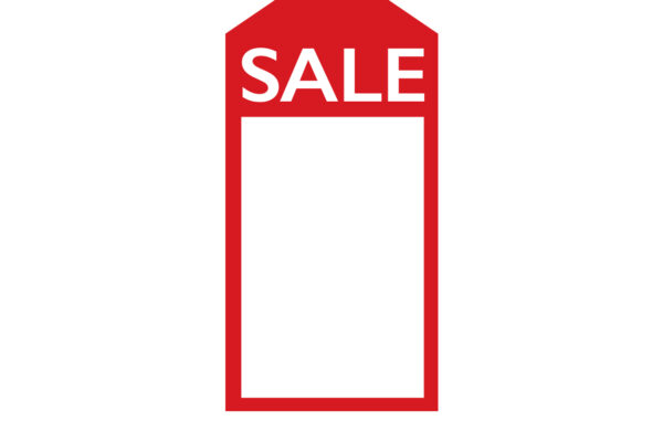 Pack of 100 Swing Ticket Sale. Dim 67(W) x 120mm(H).