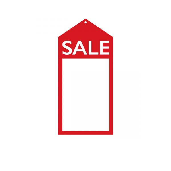 Pack of 100 Swing Ticket Sale. Dim 67(W) x 120mm(H).