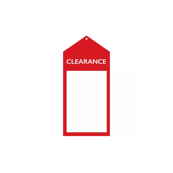 Pack of 100 Swing Ticket CLEARANCE. Dim 40(W) x 82mm(H).