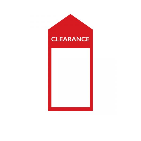 Pack of 100 Swing Ticket Clearance. Dim 67(W) x 120mm(H).