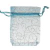 Blue with pattern swirls. Measurements 11cm(W) x 16cm(H).  Pack of 100 Organza Bags.