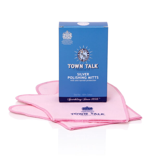 1x PAIR OF TOWN TALK INSTANT USE MITTS - INCREDIBLE ANTI-TARNISH SILVER POLISHING MITS