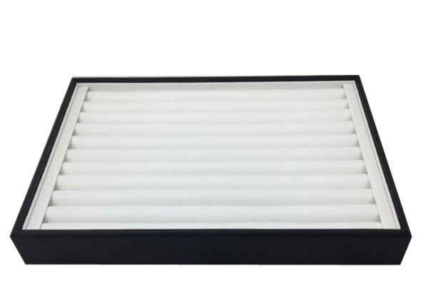 C-SERIES. Black and white Premium Soft Padded Leatherette Ring Display Tray. Stackable. Dim 315(w) x 225(d) x 40mm(h).
