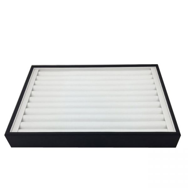 C-SERIES. Black and white Premium Soft Padded Leatherette Ring Display Tray. Stackable. Dim 315(w) x 225(d) x 40mm(h).