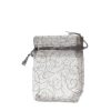 Silver with Pattern Swirls Organza Bags. Pack of 100. Dimensions 9cm(W) x 13cm(H).