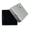 Box of 24 - Solid Premium Silver Cardboard Bangle or Watch Gift Box with Silver Bow. Dim 78(w) x 78(d) x 50mm(h).