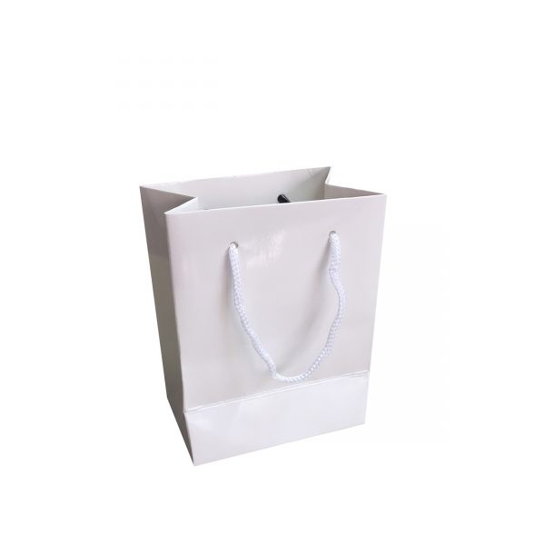 X48 Small White Paper Bags Dimensions 110mm(W) x 70mm(G) x 140mm(H).