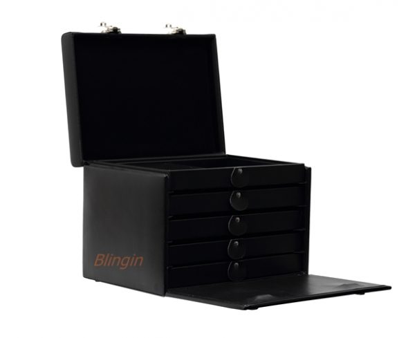 Jewellery Display Suitcase with Compartment Trays. Lockable pin code. - Image 4