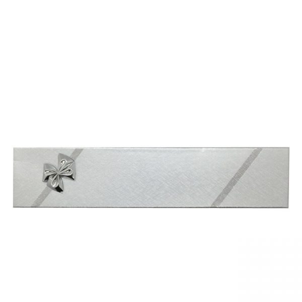 Box of 36 - Solid Premium Silver Cardboard Bracelet Gift Box with Silver Bow. - Image 2