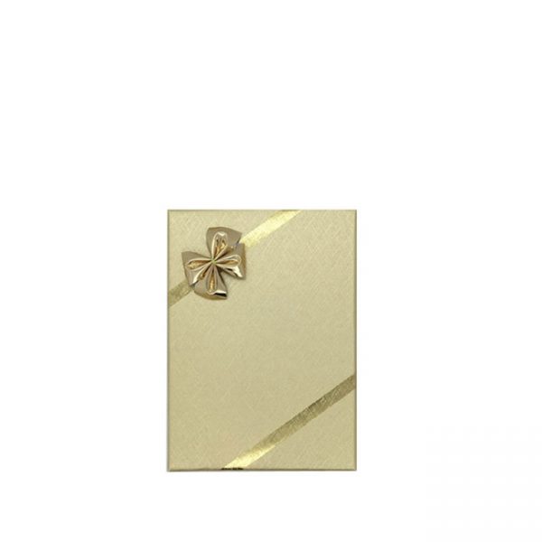 Box of 36 Medium Solid Premium Gold Cardboard Necklace, Earring and Ring Set Gift Box with Gold Bow. Dim 70(w) x 100(d) x 30mm(h) - Image 2