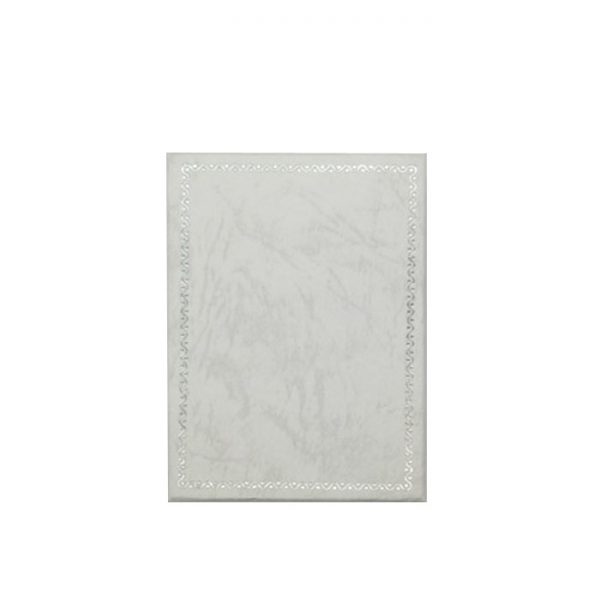 Box of 48 - Premium Solid Small White Cardboard Earring Box with Silver Trim and Light Grey Grain Texture. Dim 54(w) x 80(d) x 2 - Image 2