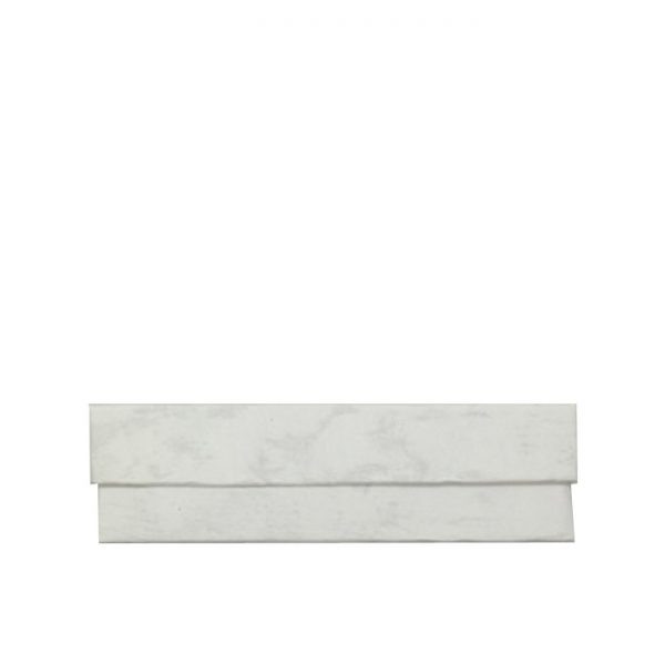 Box of 48 - Premium Solid Small White Cardboard Earring Box with Silver Trim and Light Grey Grain Texture. Dim 54(w) x 80(d) x 2 - Image 3