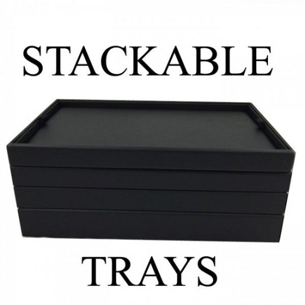 A-SERIES Black leatherette/Velvet Stackable Bracelet Display Tray. Holds 10. Dim 255 x 355 x 48mm - Image 3