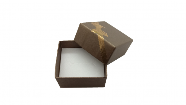 Box Of 60 Solid Bronze Cardboard Ring Gift Boxes. Dim 55mm X 48mm X 30mm(H).