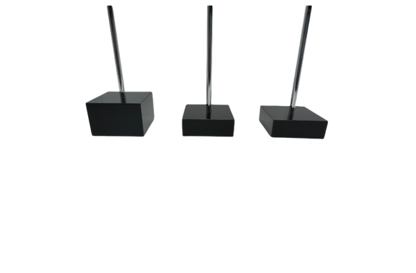 N SERIES 3 Piece Set Earring Display Stand - Black Acrylic Square Base - Image 2