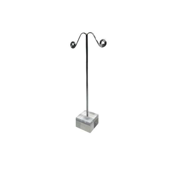 N SERIES Single LARGE Earring Display Stand - Clear Acrylic Square Base. Height 150mm - Image 2