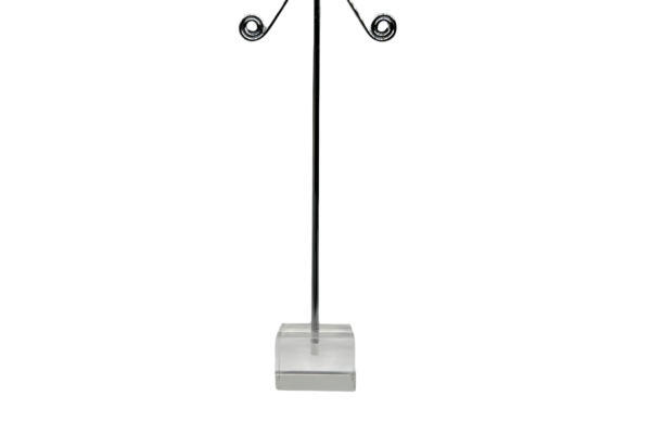 N SERIES Single LARGE Earring Display Stand - Clear Acrylic Square Base. Height 150mm
