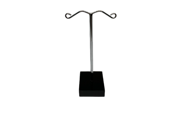N SERIES Single SMALL Earring Display Stand - Black Acrylic Square Base. Height 80mm