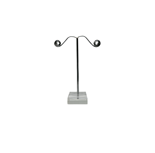 N SERIES SINGLE SMALL EARRING DISPLAY STAND - CLEAR ACRYLIC SQUARE BASE. HEIGHT 100mm