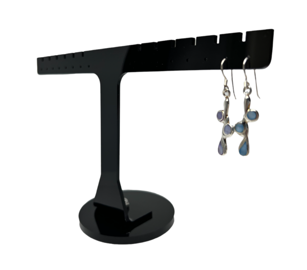 Black Acrylic Earring display stand – Holds 8-14 pairs of earrings - Image 3