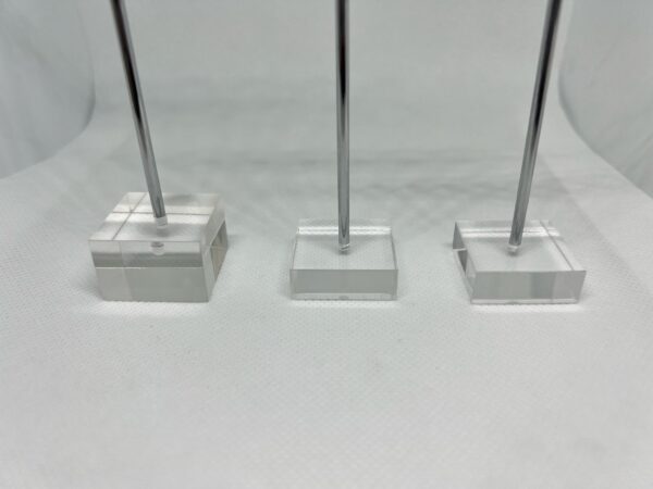 N SERIES 3 Piece Set Earring Display Stand - clear Acrylic Square Base - Image 2