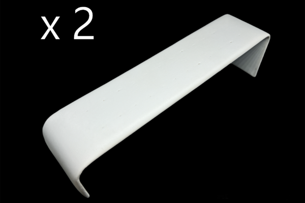 2x Large White Leatherette Stud Earring Display, Holds 12 Pairs of Studs, Dim 50(W) x 210(L) x 50mm(H)