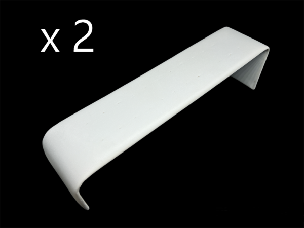 2x Large White Leatherette Stud Earring Display, Holds 12 Pairs of Studs, Dim 50(W) x 210(L) x 50mm(H)