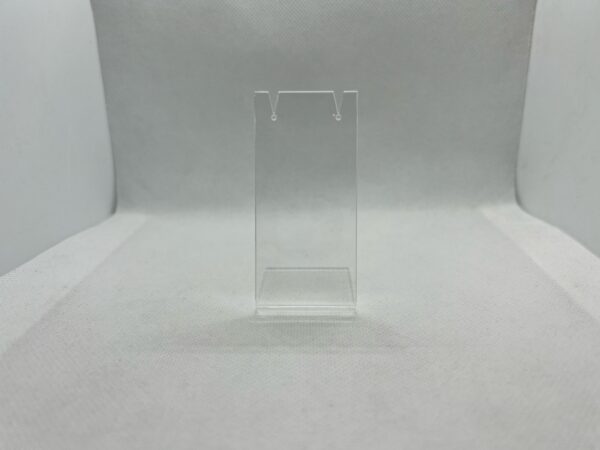 Angled Acrylic Earring Display Stand in clear. pack of 5. Height 73mm. - Image 2