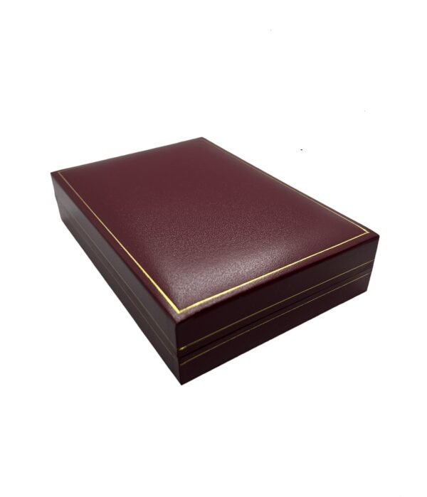 Price for 1 Premium Burgundy Leatherette Set Gift Box. Dim 105(w) x 152(d) x 33mm(h) - Image 2