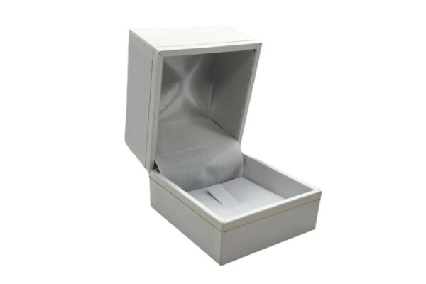 Box of 24 Extra large Premium White Leatherette Look Ring Gift Boxes - Dim 54(w) x 59(d) x 50mm(H)