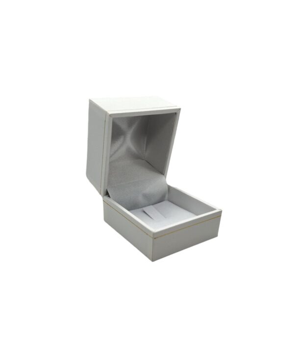 Box of 24 Extra large Premium White Leatherette Look Ring Gift Boxes - Dim 54(w) x 59(d) x 50mm(H)