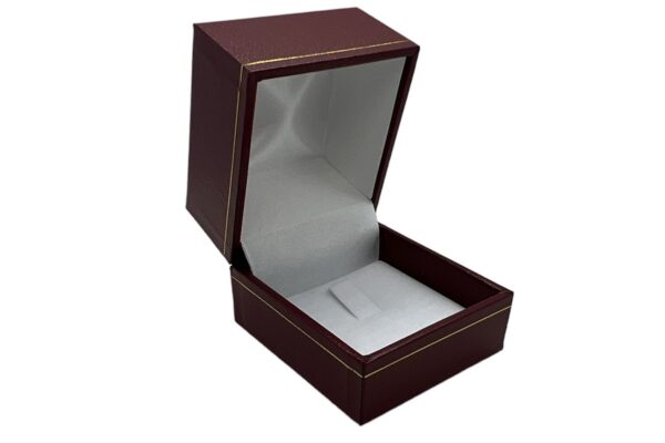 1 quality Extra large Premium Burgundy Leatherette Look Ring Gift Box - Dim 54(w) x 59(d) x 50mm(H)