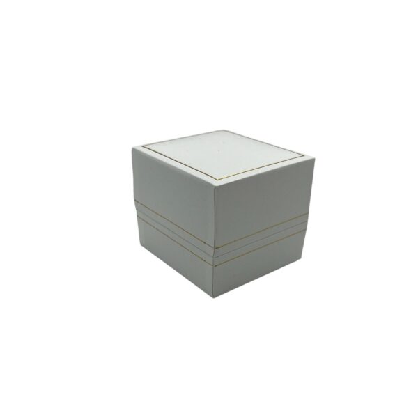 Box of 24 Extra large Premium White Leatherette Look Ring Gift Boxes - Dim 54(w) x 59(d) x 50mm(H) - Image 2